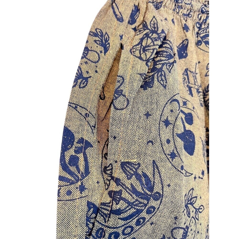 Y2k Hippie Women’s Wide-Leg Palazzo Pants 27” Boho Celestial Mushroom Gypsy - Picture 6 of 14